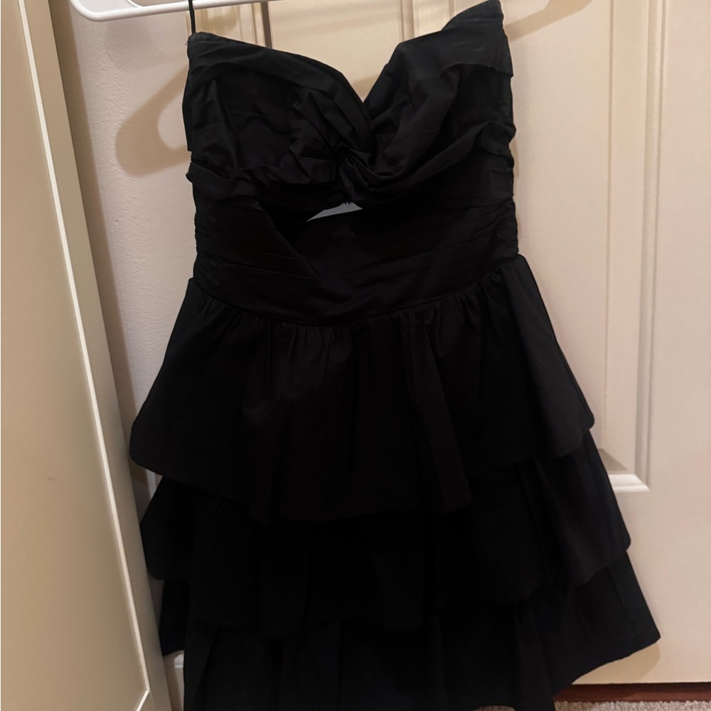 Cotton Candy Black Layered Mini Dress